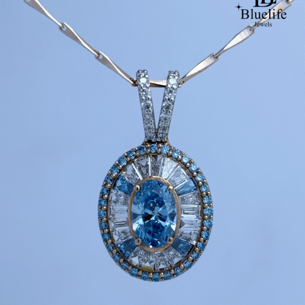 Blue oval  PENDANT