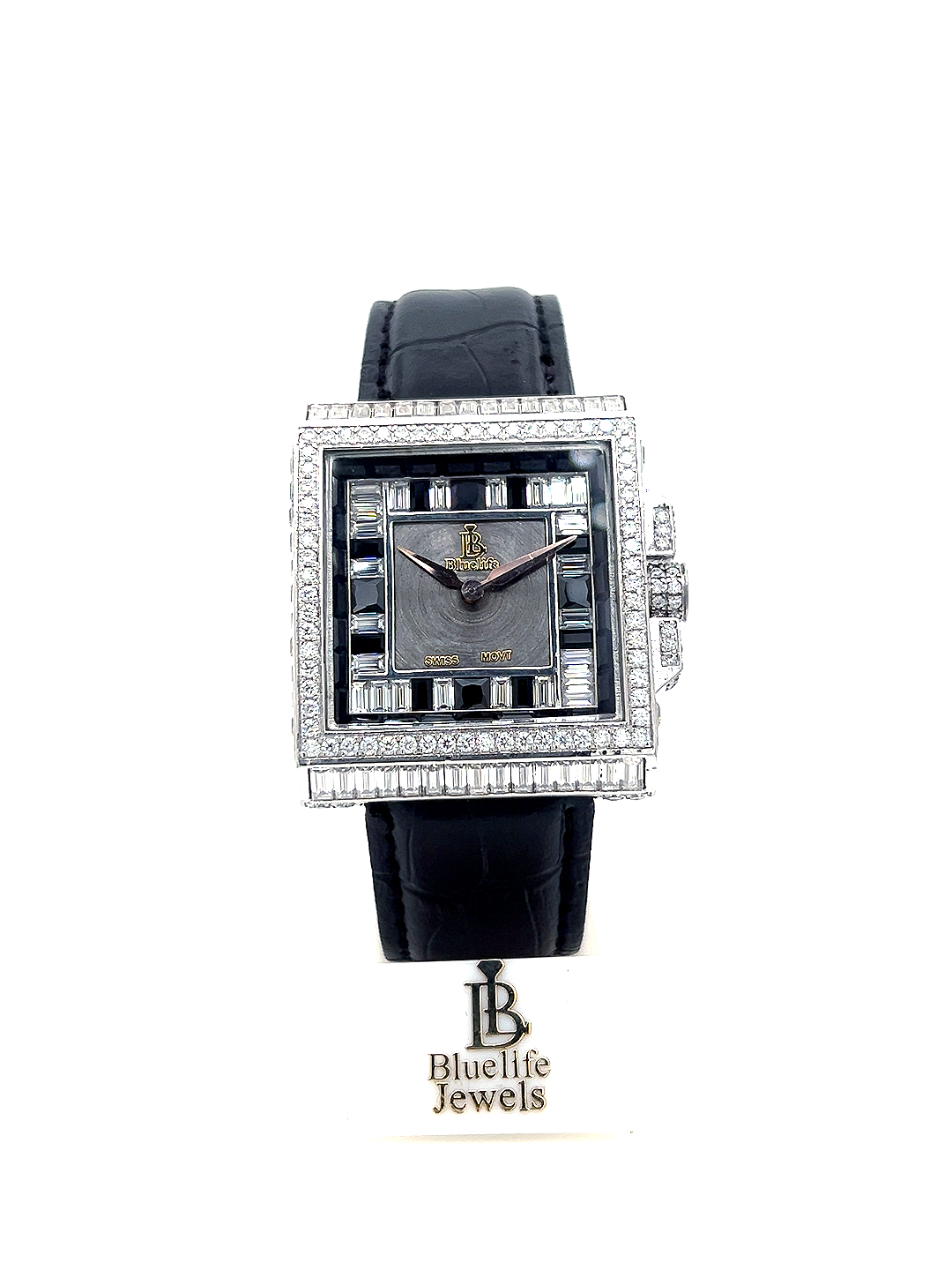 Ice Square Moissanite Watch 925 Sterling Silver Iced Out Diamond Watch BlueLife Jewels