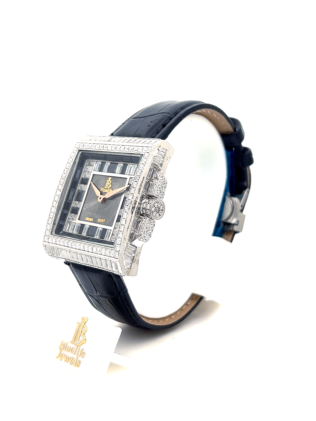 Luxury Moissanite Watch – Ice Square 925 Iced Out Diamond Watch | BlueLife Jewels