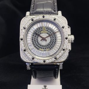 Royal Frost 925 Sterling Silver Moissanite Watch – Lab Diamond Iced Out Luxury Men’s Watch – Swiss Quartz Diamond Watch