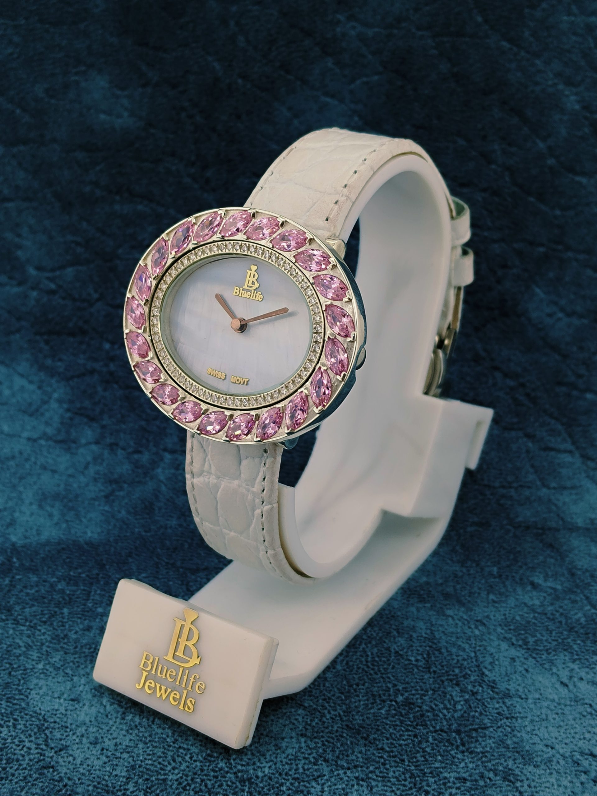 diamond like moissanite watch for women silver strap