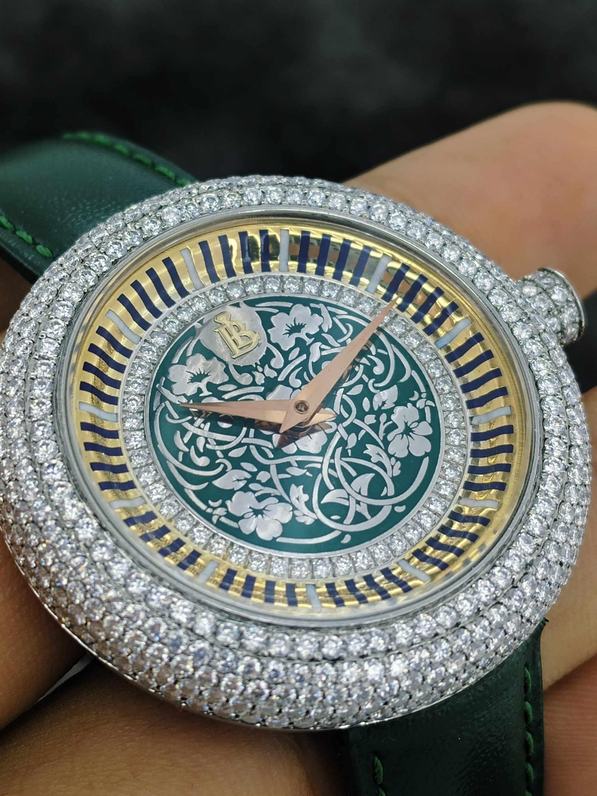Premium Luxury Lab Grown Diamond Watch for Women – Green Dial Sapphire - Image 9