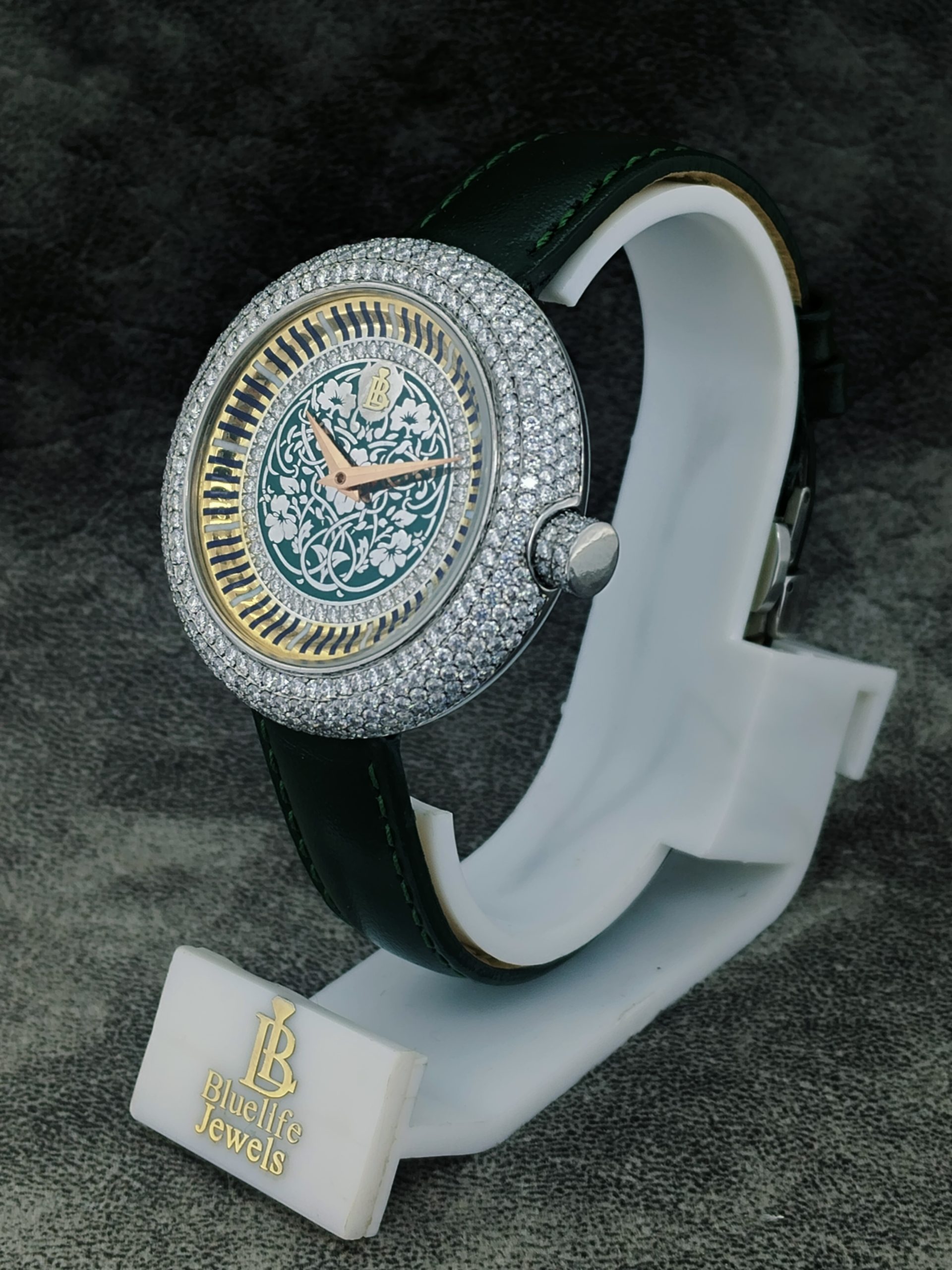 luxury lab grown diamond watch iced design sapphire glass