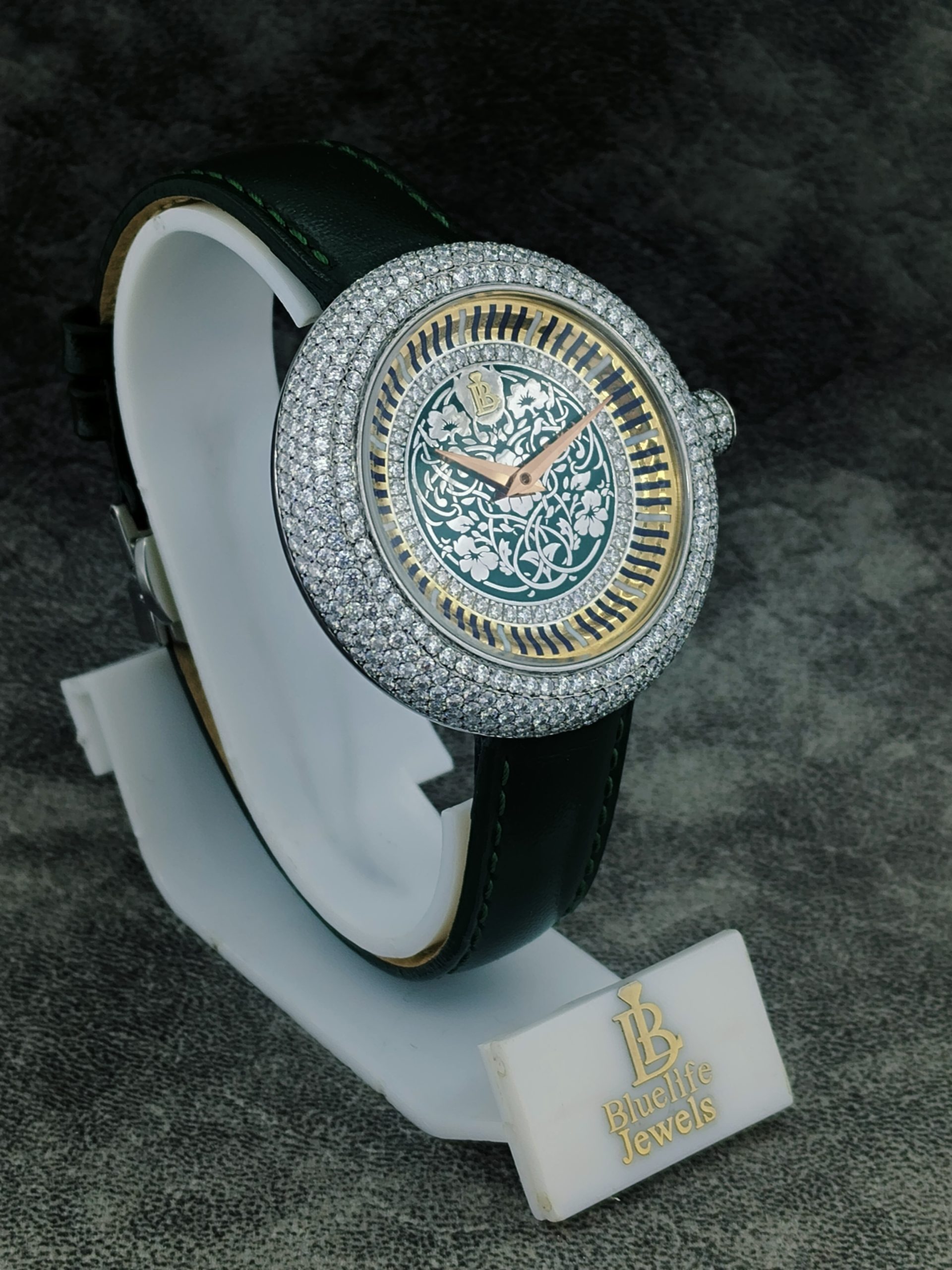 Premium Luxury Lab Grown Diamond Watch for Women – Green Dial Sapphire - Image 7