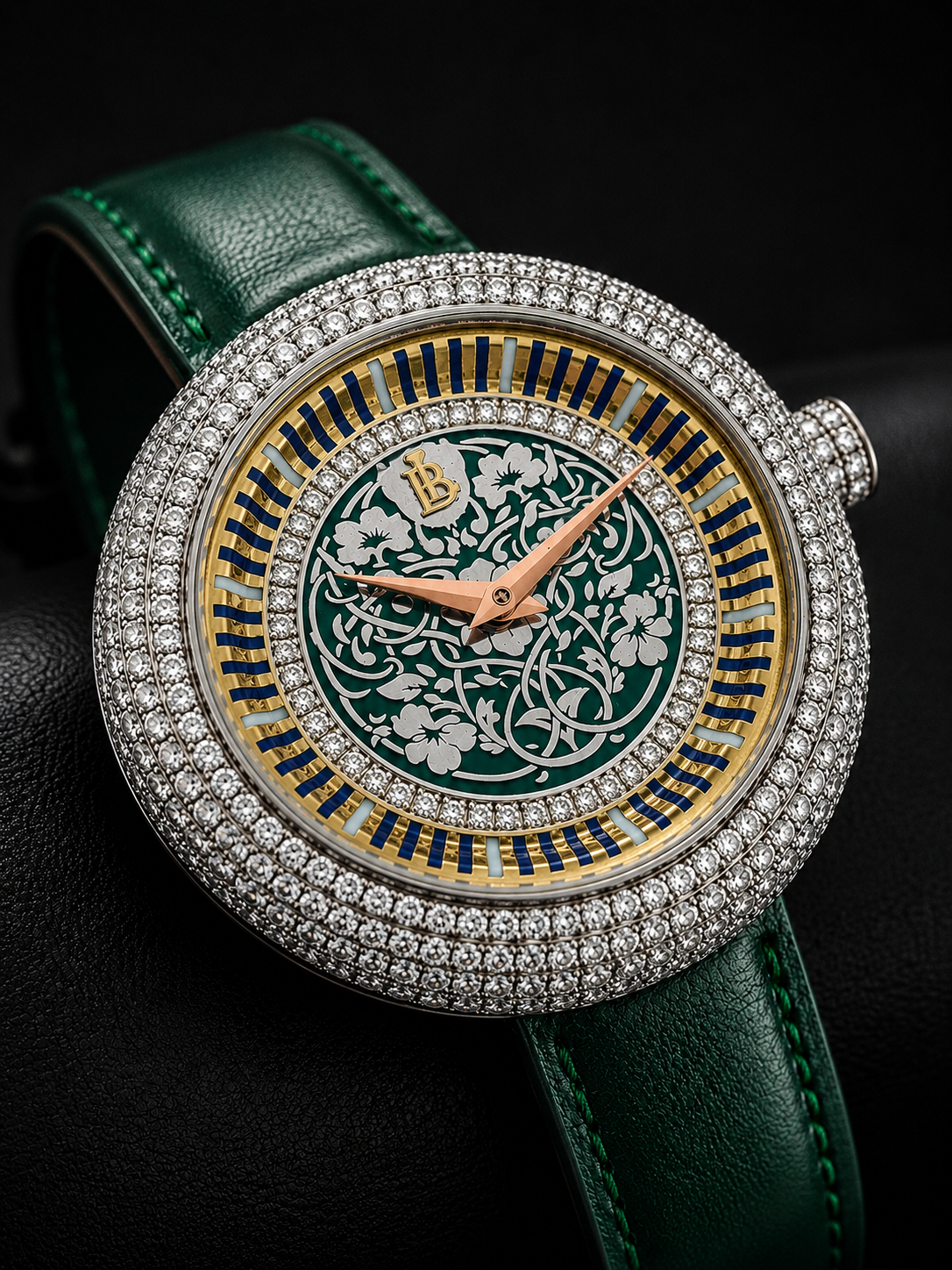 Luxury Lab Grown Diamond Watch Women – Green Dial Sapphire | BlueLife Jewels
