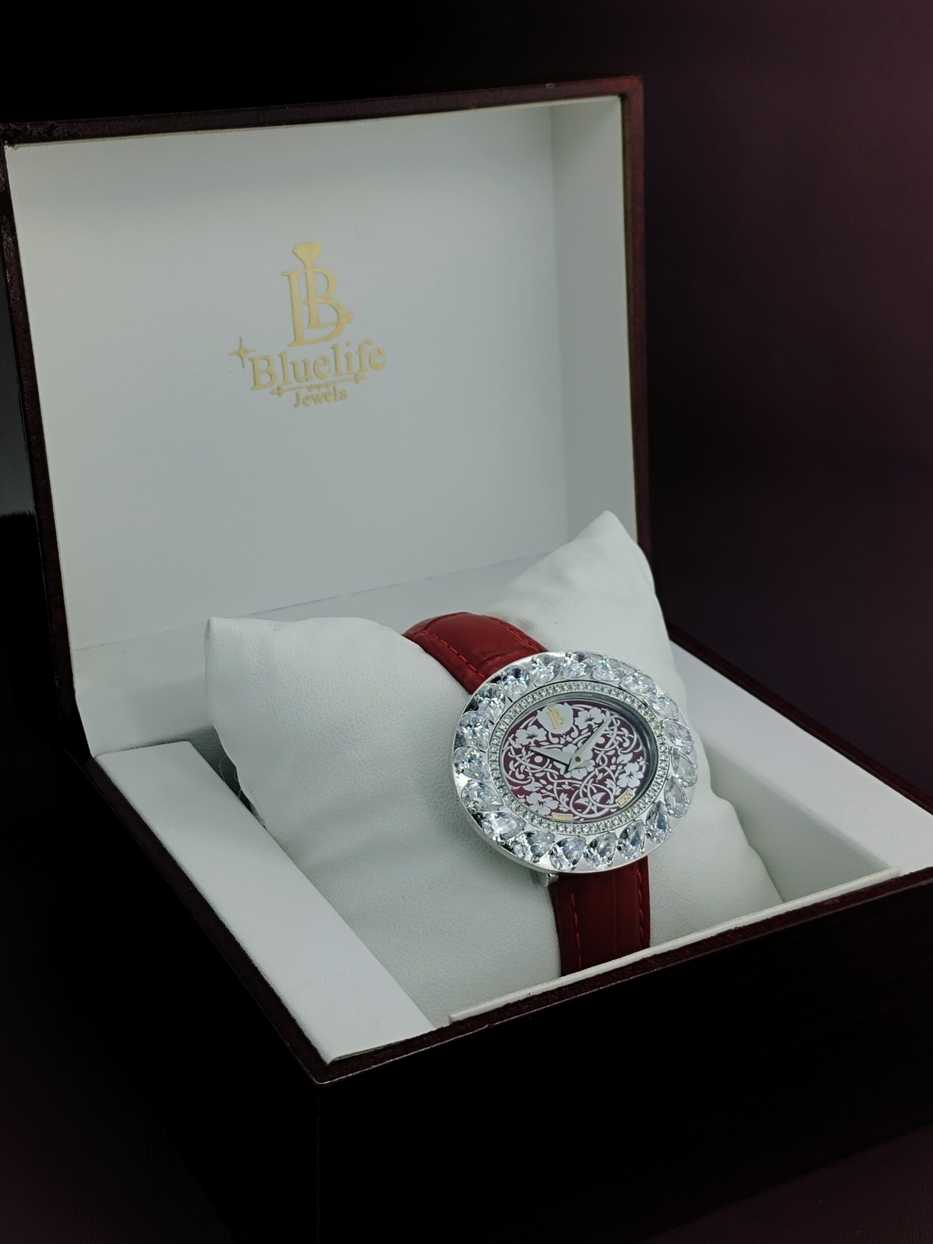 Lab grown diamond watch for women featuring green dial, sapphire glass, and luxury iced design