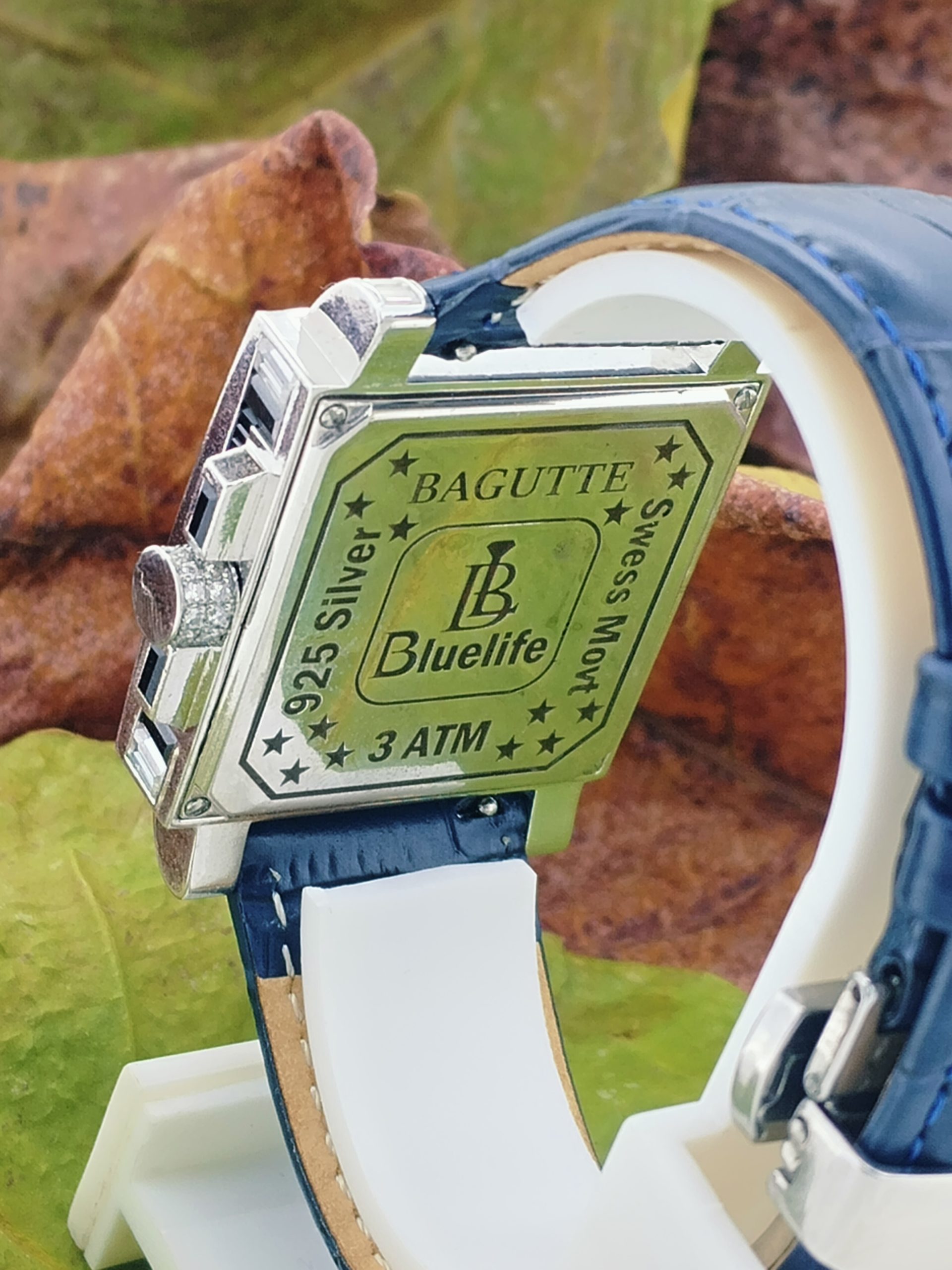 Moissanite Watch Unisex 925 Silver Iced Out Diamond Watch Blue Dial - Image 4