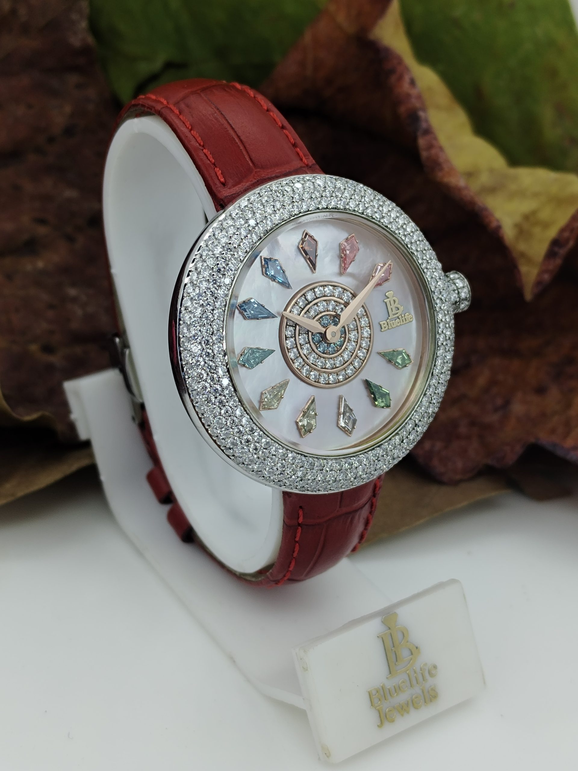 Lab Grown Diamond Watch for Women | Luxury Iced Out Watch with Mother of Pearl Dial - Image 3